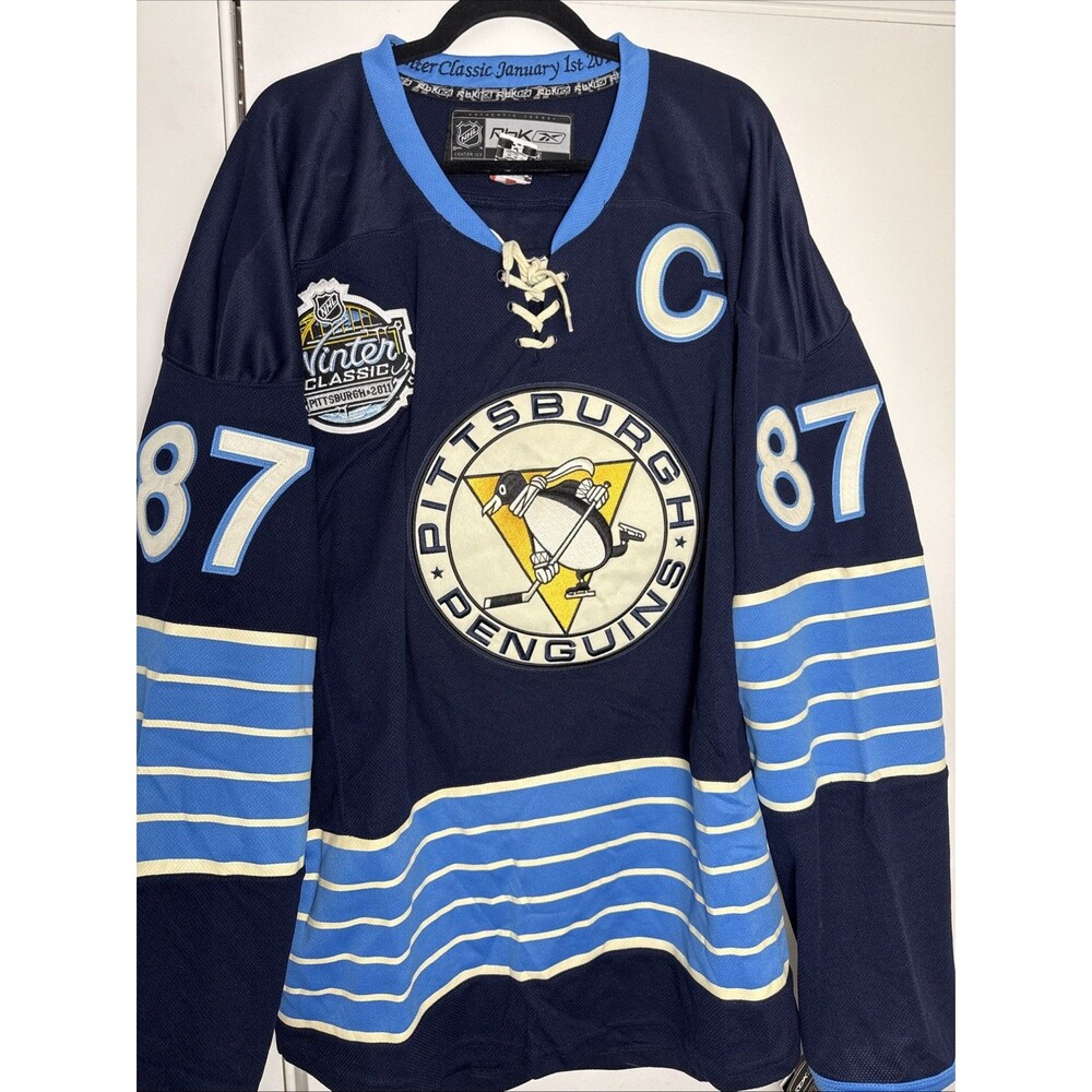 Reebok Pittsburgh Penguins Sidney Crosby Winter Classic Jersey Size 54 XL New Vg